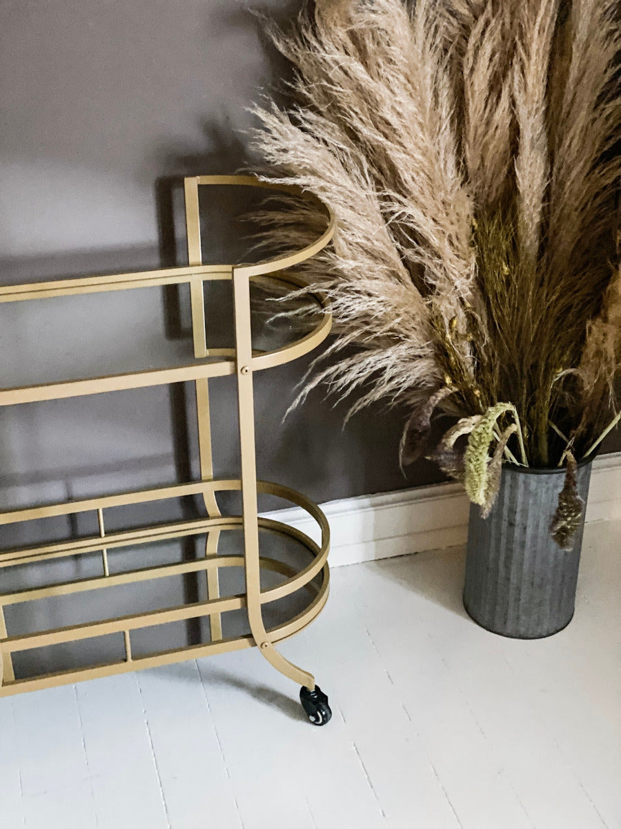 Margit Brandt Barvogn m/ hjul, guldfarvet - H: 84 cm. - Bahne